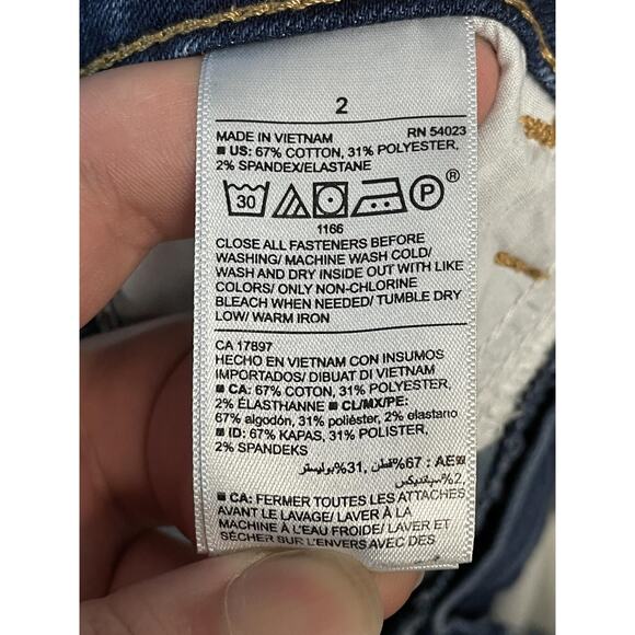 Old Navy Jeans Womens 2 Blue Pop Icon Skinny Dark Wash Distressed Stretch Denim - Picture 11 of 12